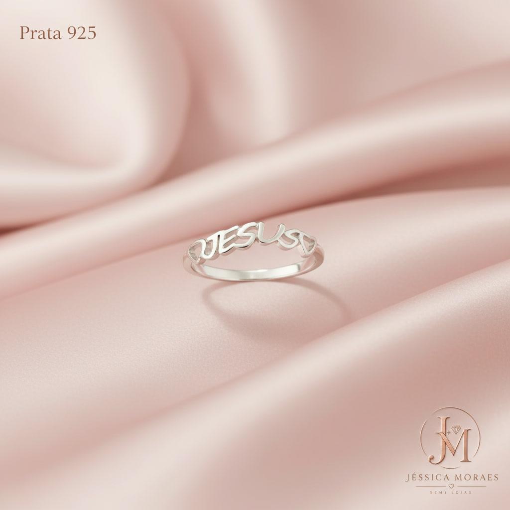 Anel Jesus Prata 925